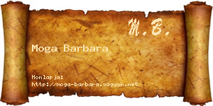 Moga Barbara névjegykártya
